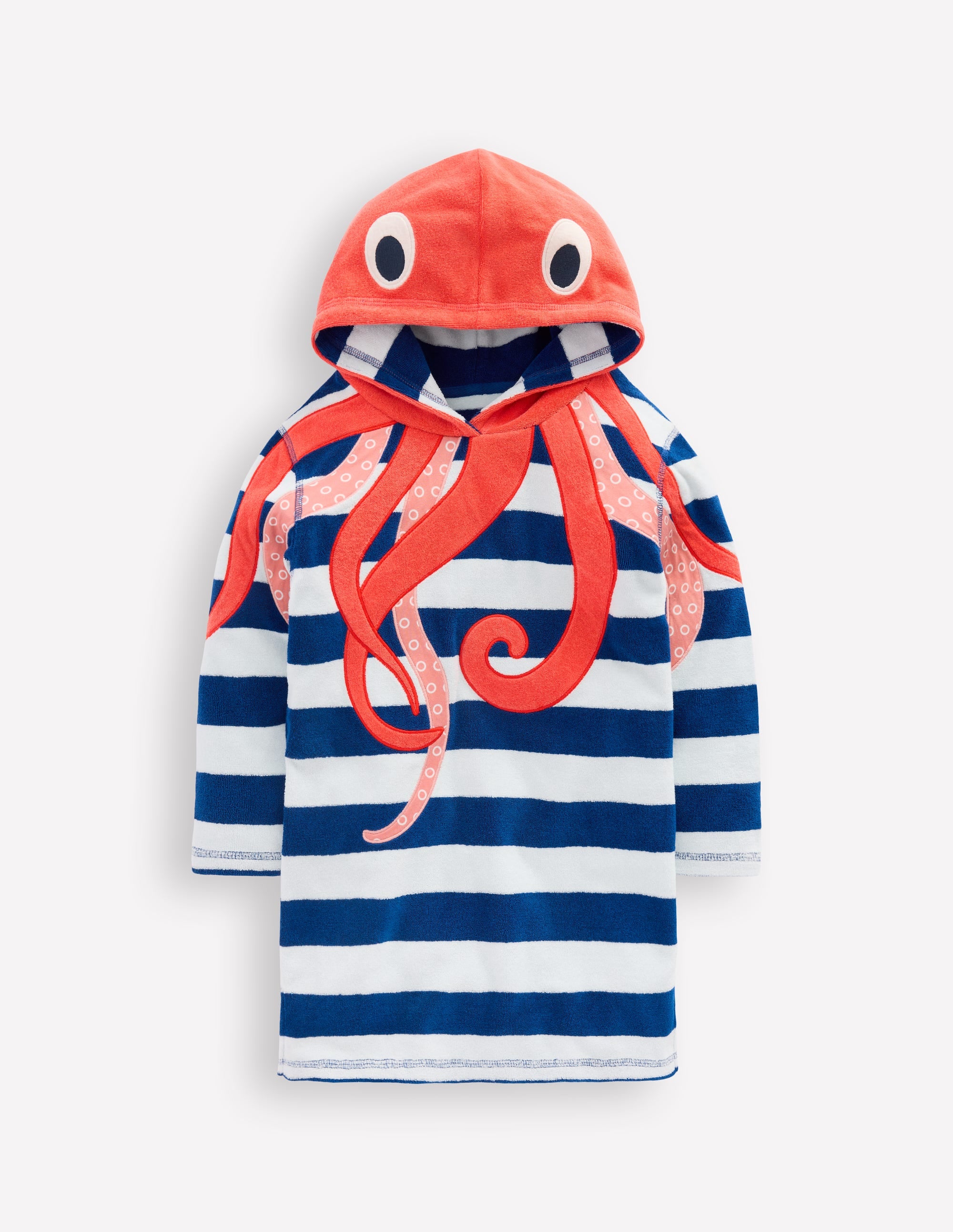 Frottee-Badeponcho mit Applikation-Streifen Oktopus - Image 1