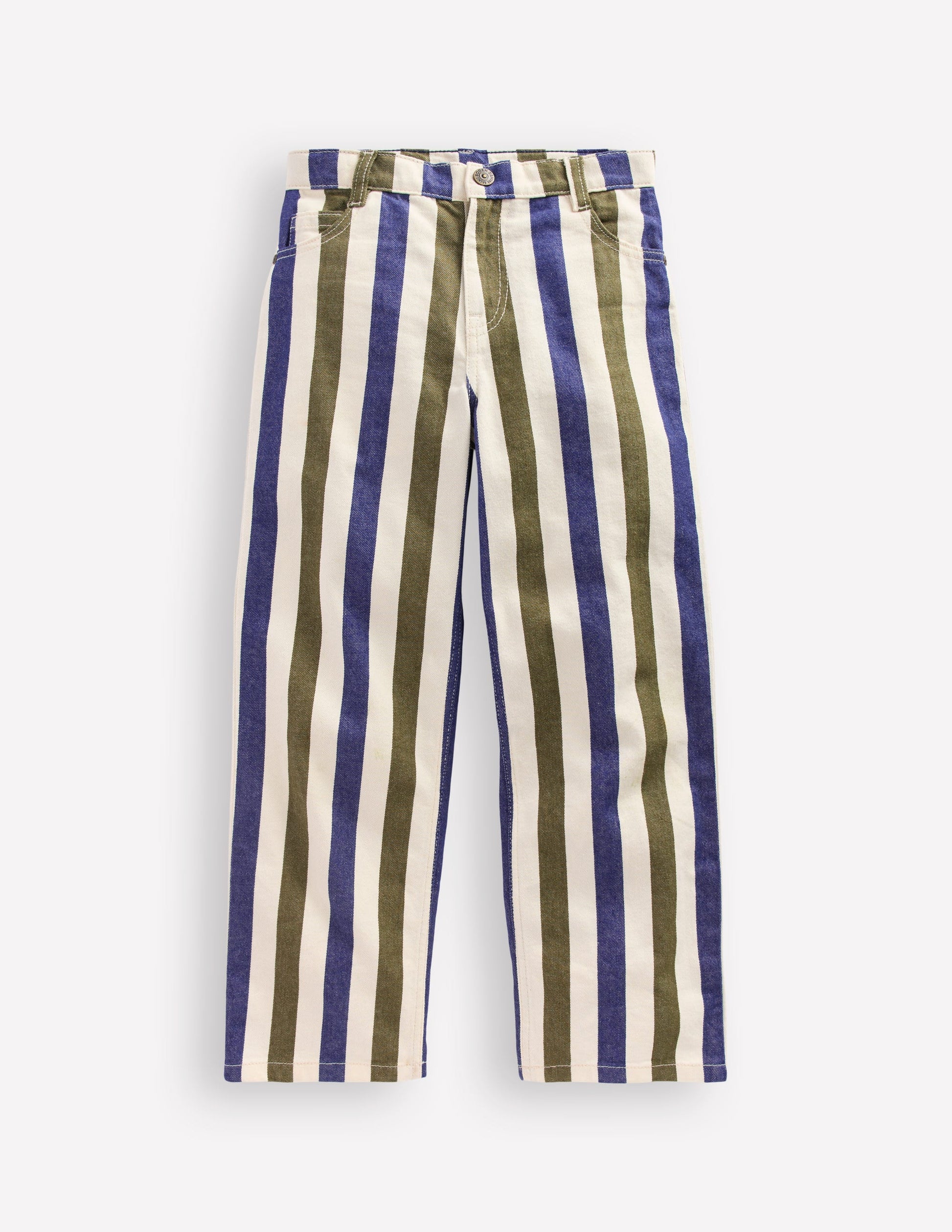 Lockere Jeanshose mit geradem Bein-Surf The Web-Blau und Wintermoos-4