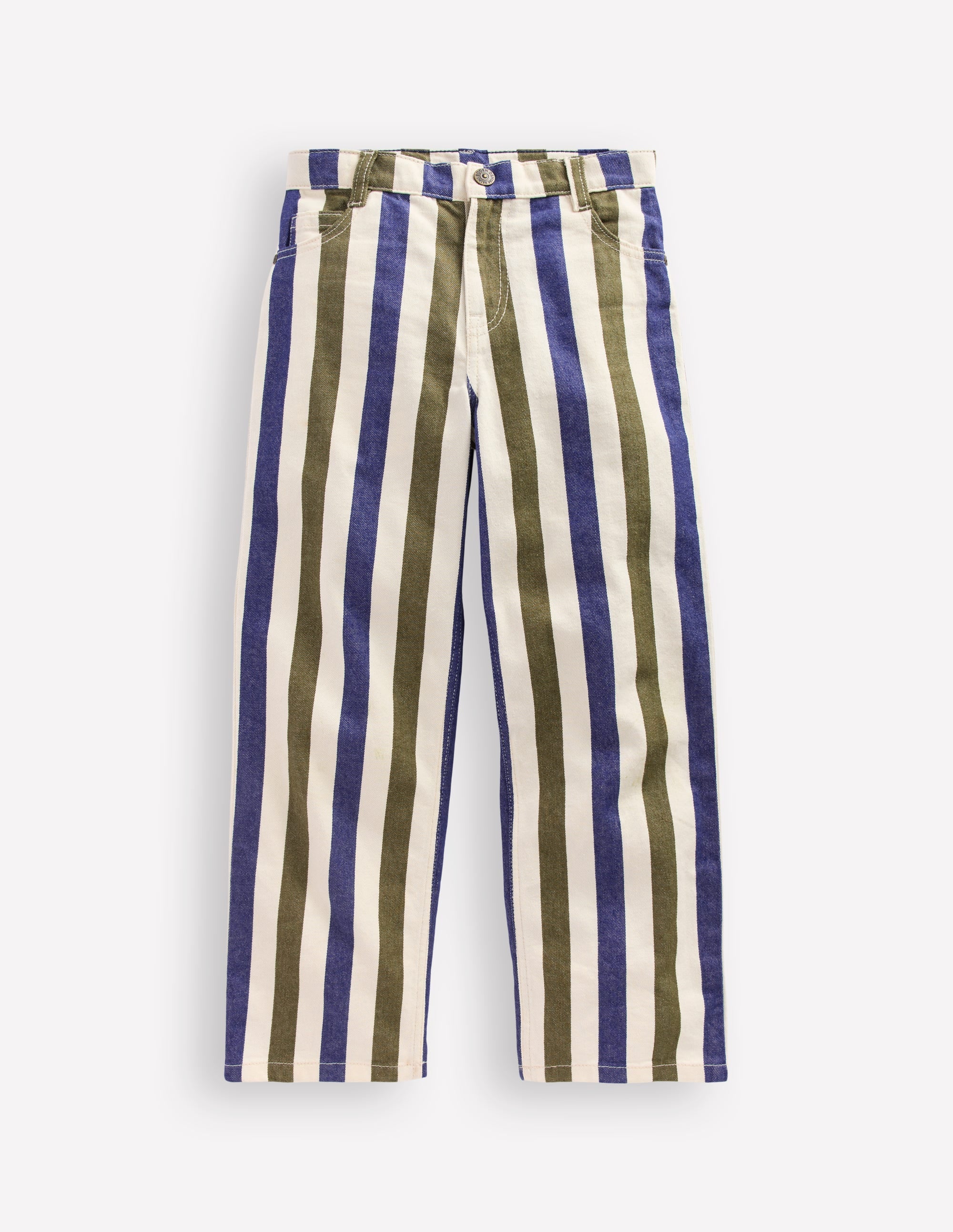 Lockere Jeanshose mit geradem Bein-Surf The Web-Blau und Wintermoos - Image 4