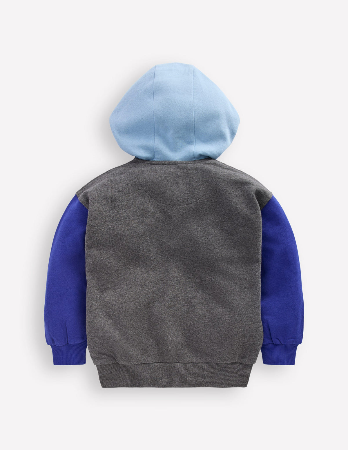 Sweat à capuche zippé colourblock-Colourblock gris chiné-2