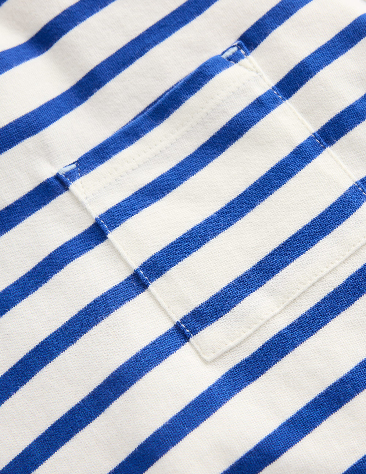 T-Shirt im Lagen-Look-Leuchtendes Blau/Naturweiß-3
