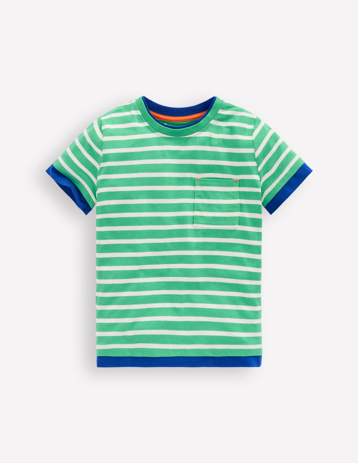 T-Shirt im Lagen-Look-Erbsengrün/Naturweiß - Image 1