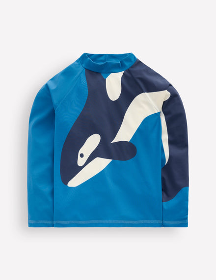 Lustiges Badeshirt mit Sonnenschutz-Schwimmender Wal