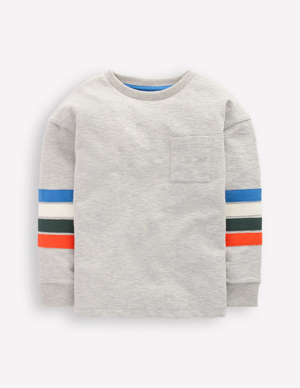 Lässiges, mittelschweres Langarmshirt-Grau Meliert - Image 1