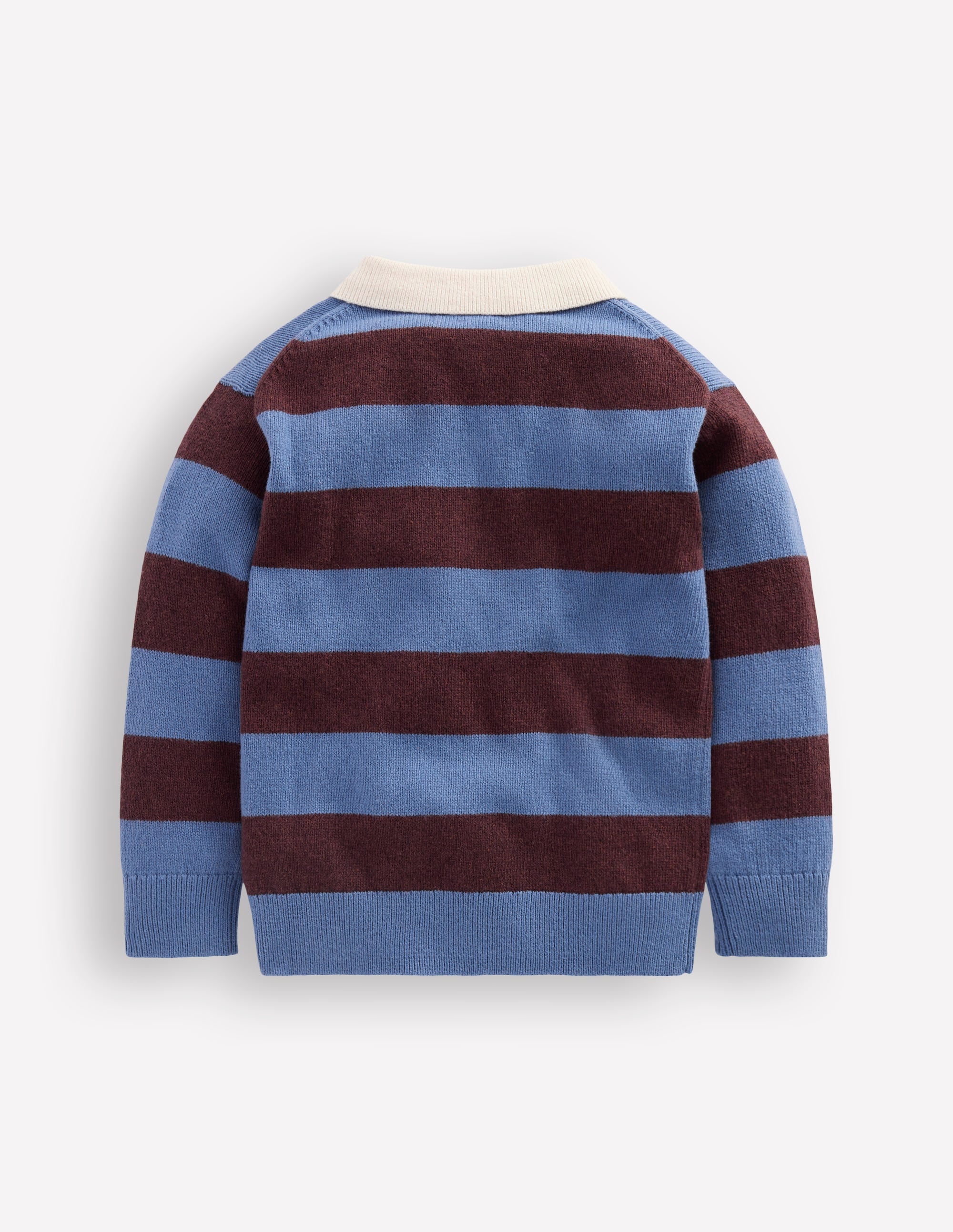 Rugby-Strickpullover-Blau/Braun, Gestreift - Image 2