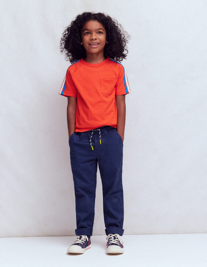 Pantalon slim à enfiler-Bleu marine universitaire
