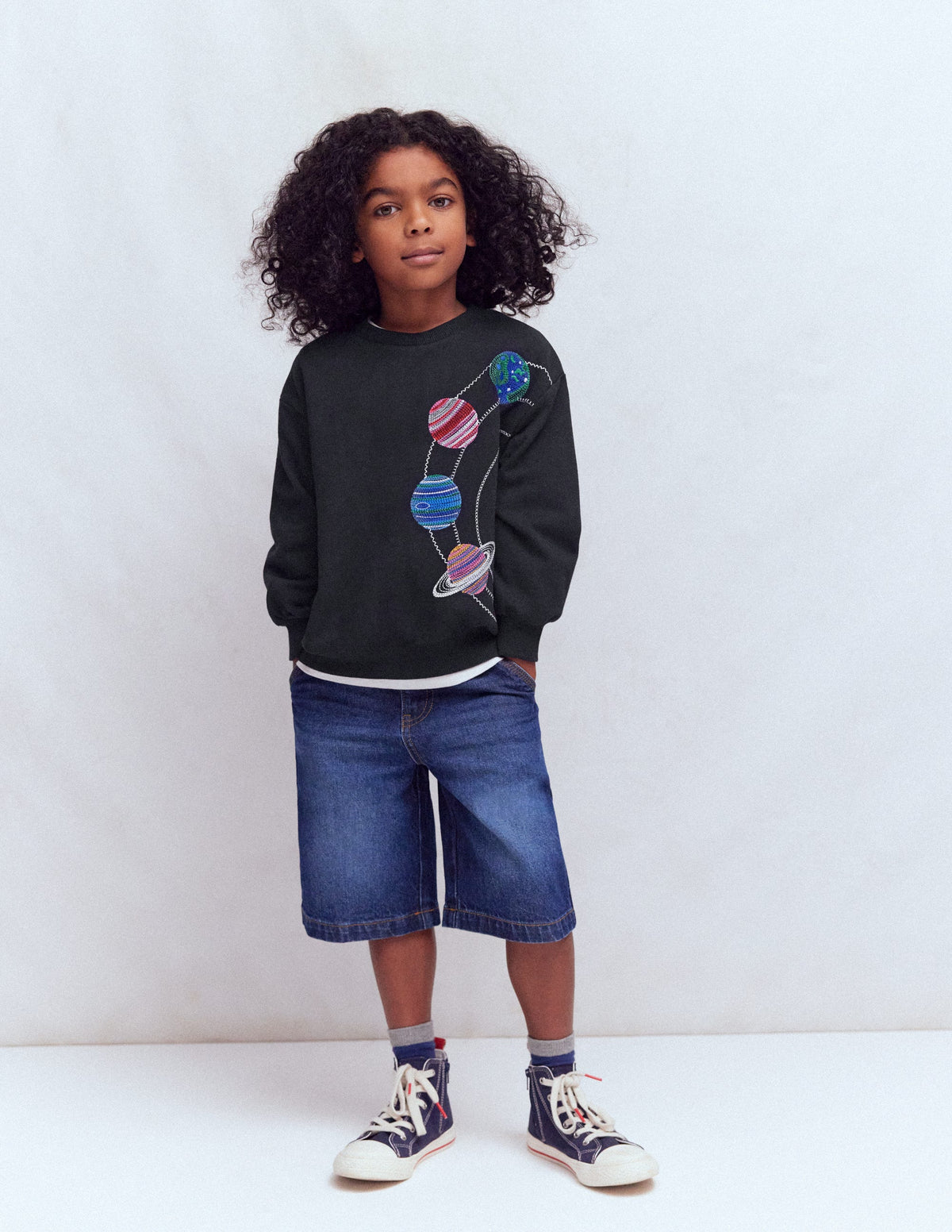Lustiges Sweatshirt-Schattengrau Weltall-1