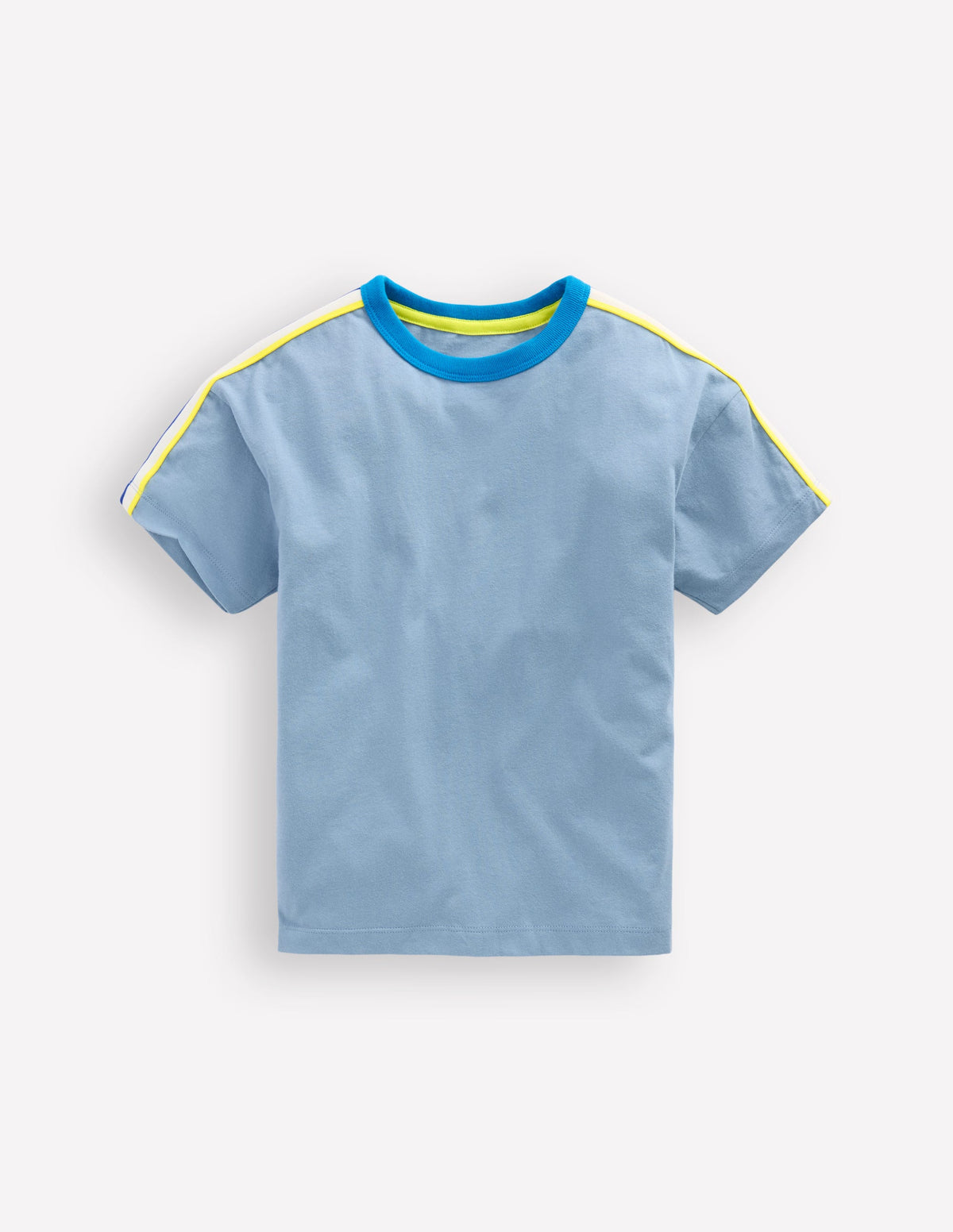 Lockeres T-Shirt mit Regenbogenstreifen-Blau - Image 1