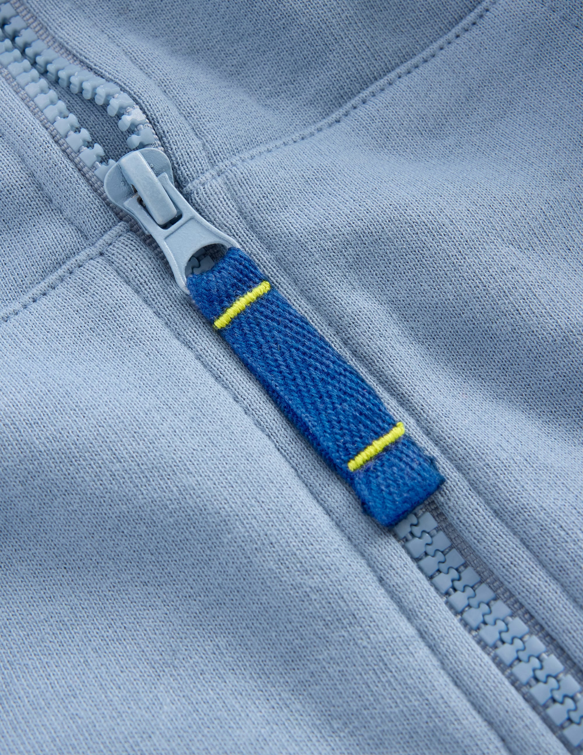 Tape Detail Zip-through Hoodie-French Blue - Image 4