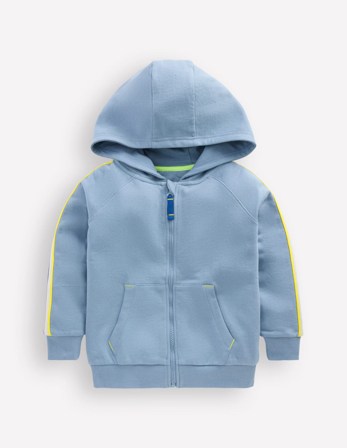 Tape Detail Zip-through Hoodie-French Blue-1