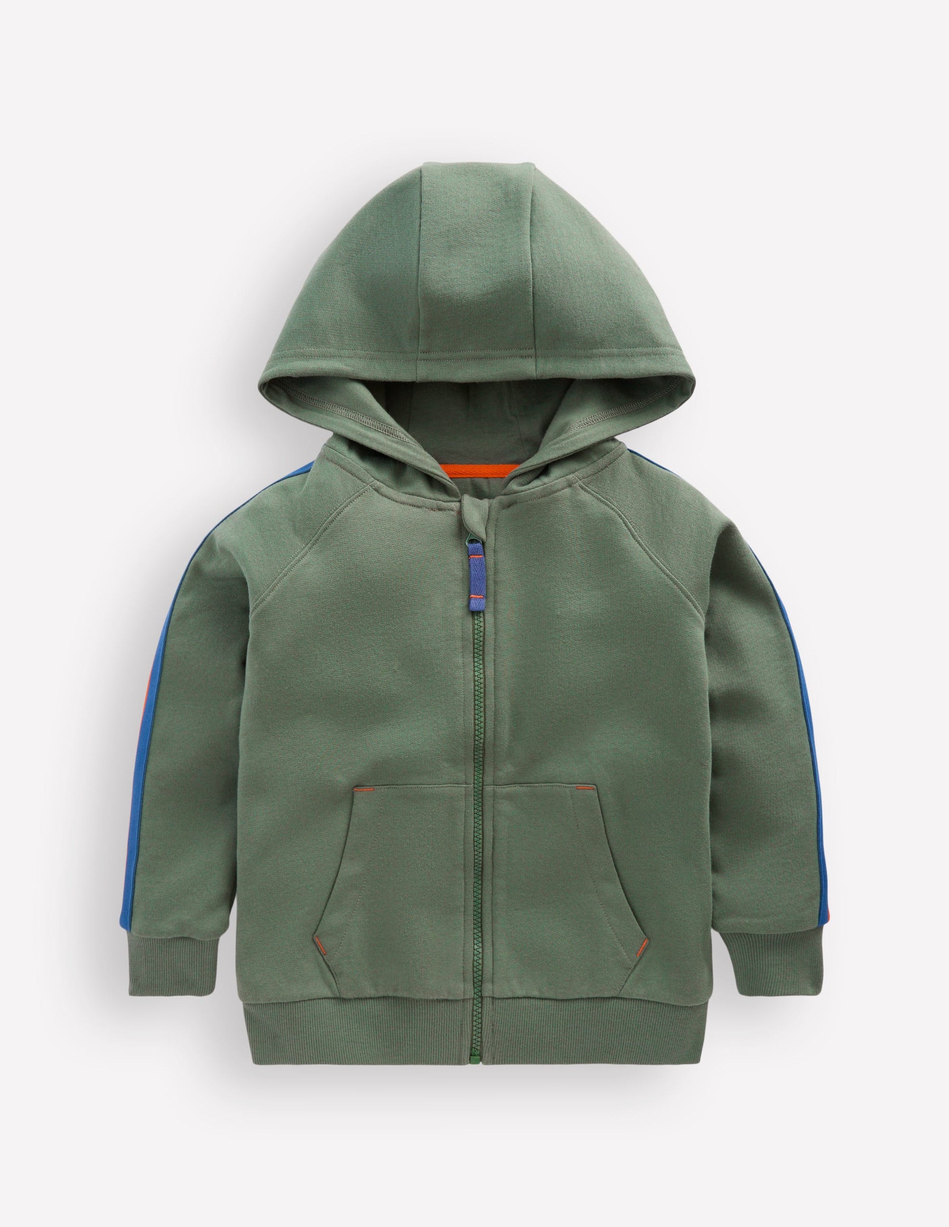 Kapuzenjacke mit Streifendetail-Flaschengrün-1