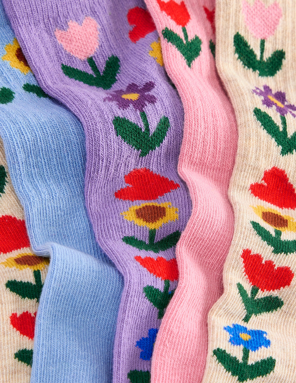 Gerippte Socken im 5er-Pack-Sonnenblumen Garten - Image 2