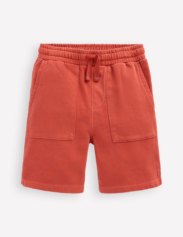 Stückgefärbte Sweatshorts-Gebranntes Sienna