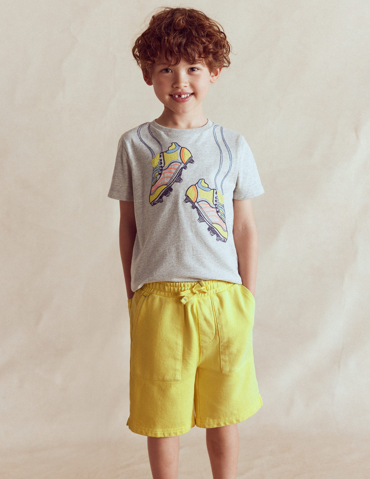 Garment Dye Sweatshorts-Sherbet Lime Yellow-1