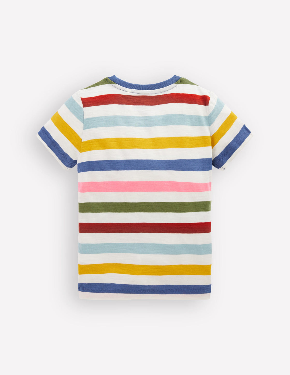 T-Shirt für den Alltag-Ackerbohnengrün/Pink, Gestreift - Image 2