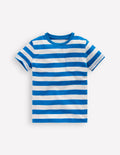 T-Shirt für den Alltag-Eisvogelblau/Sanftes Naturweiß