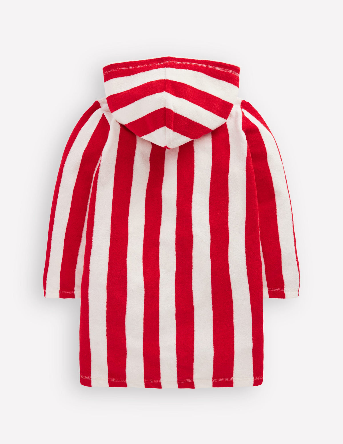 Frottee-Badeponcho mit Reißverschluss-Rot mit Streifen - Image 2