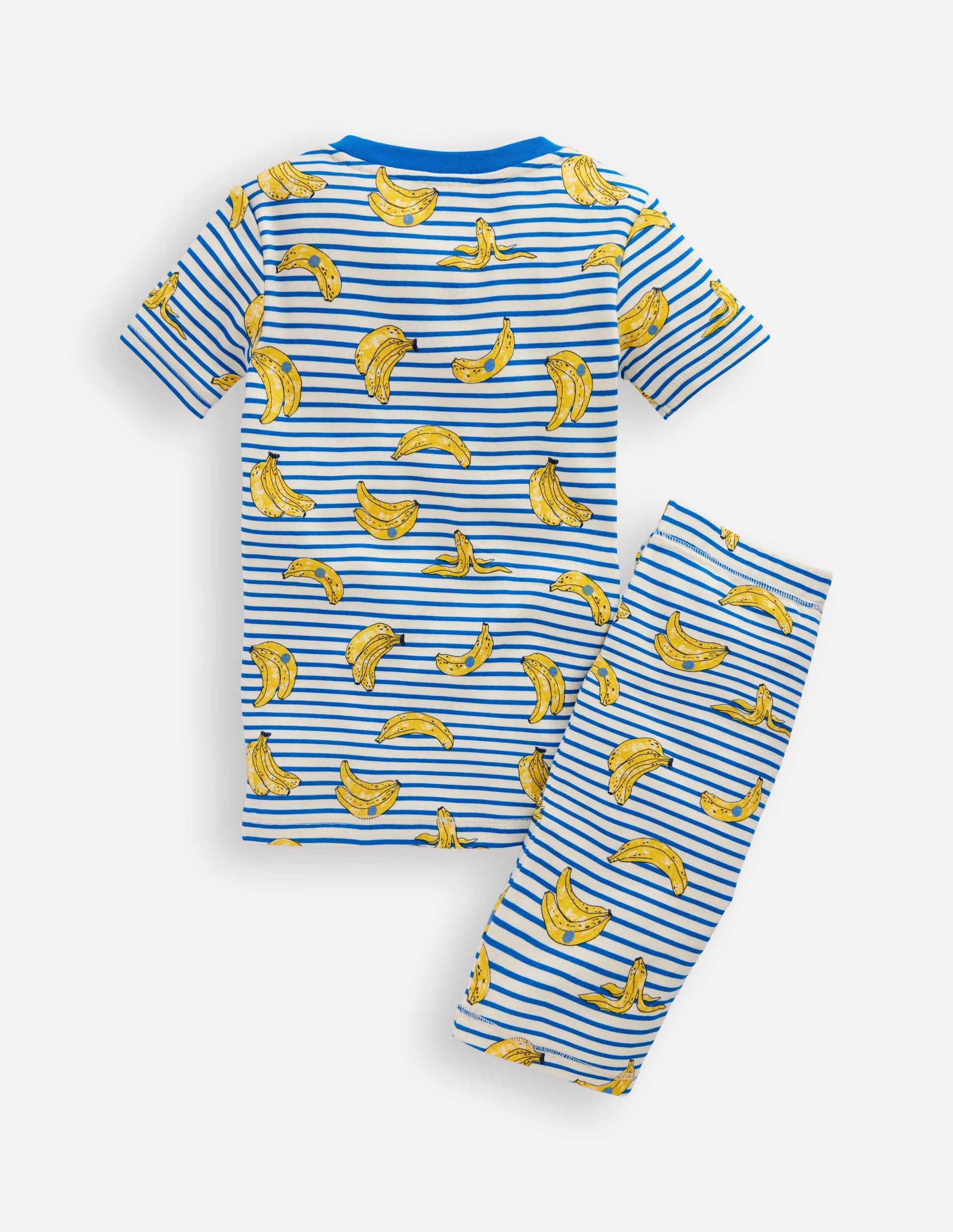 Pyjama court douillet-Rayé banane multi-2