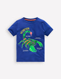 T-shirt phosphorescent-Scorpion bleu vif