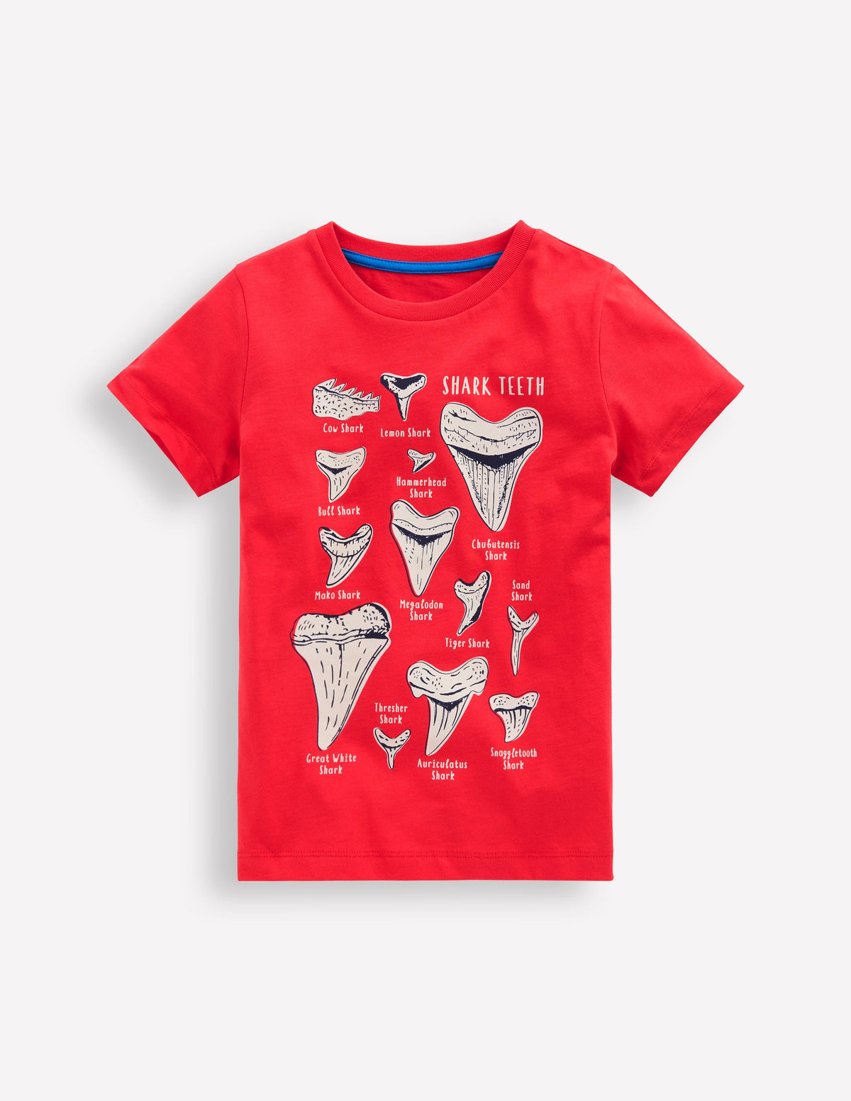 Im Dunkeln leuchtendes T-Shirt-Korallenrot Haizähne - Image 1