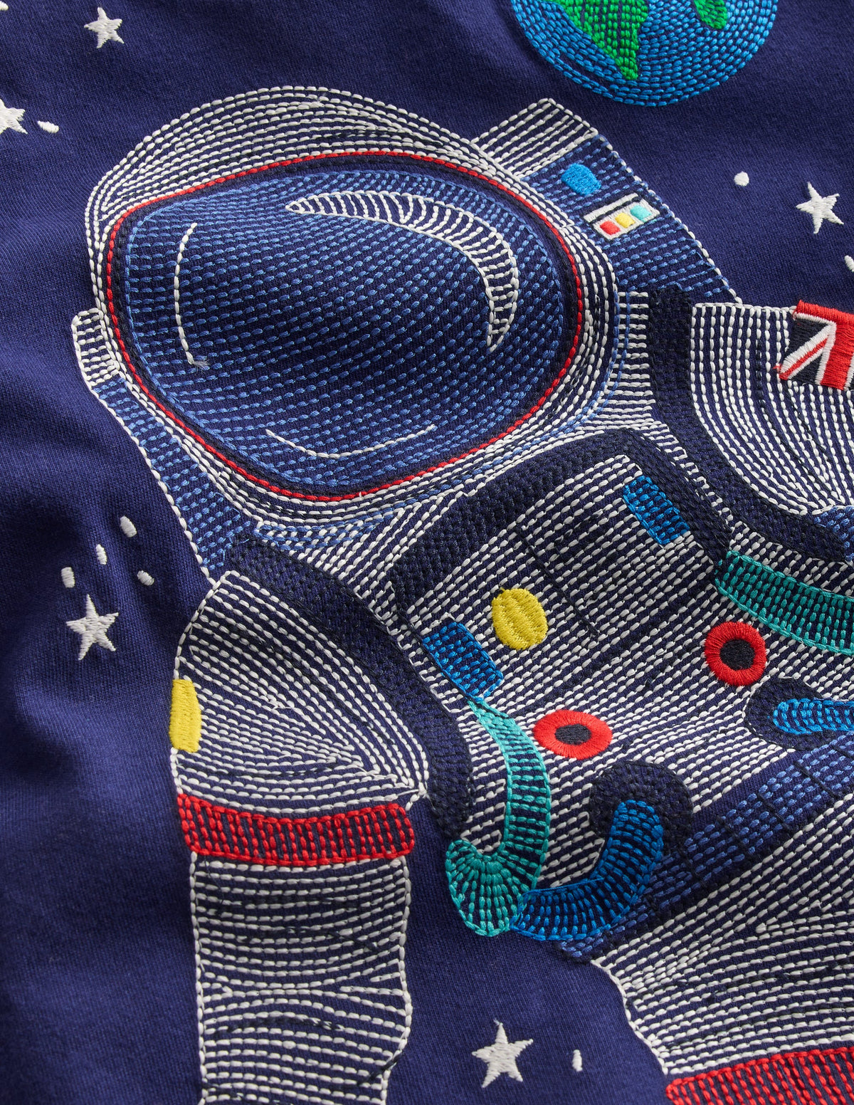 Im Dunkeln leuchtendes T-Shirt mit Superstitch-Schuluniform-Marineblau Raumfahrer - Image 3