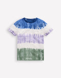 T-Shirt mit Batikmuster-Violett Bunt