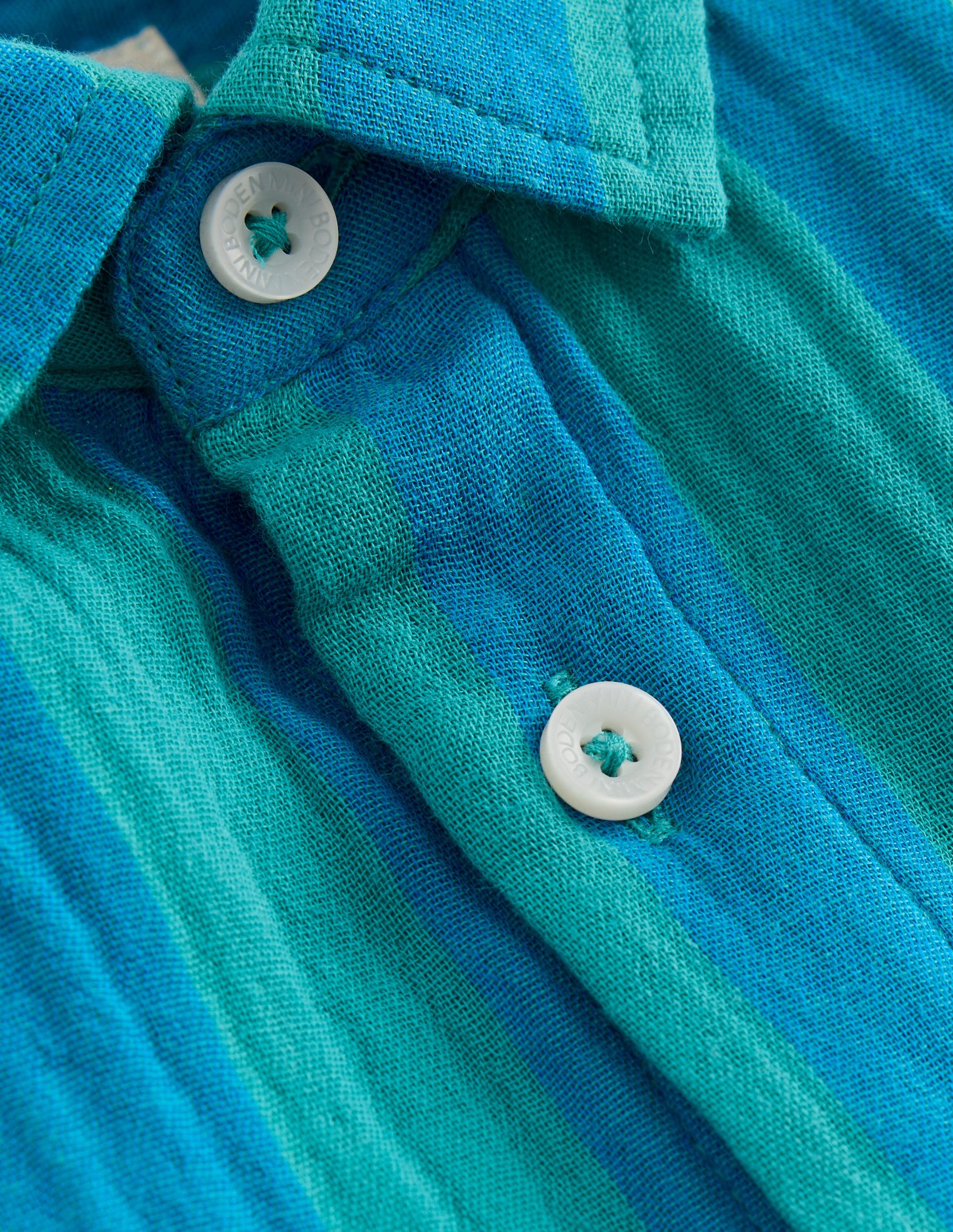Doppeltuch-Hemd-Grün und Blau Streifen-4