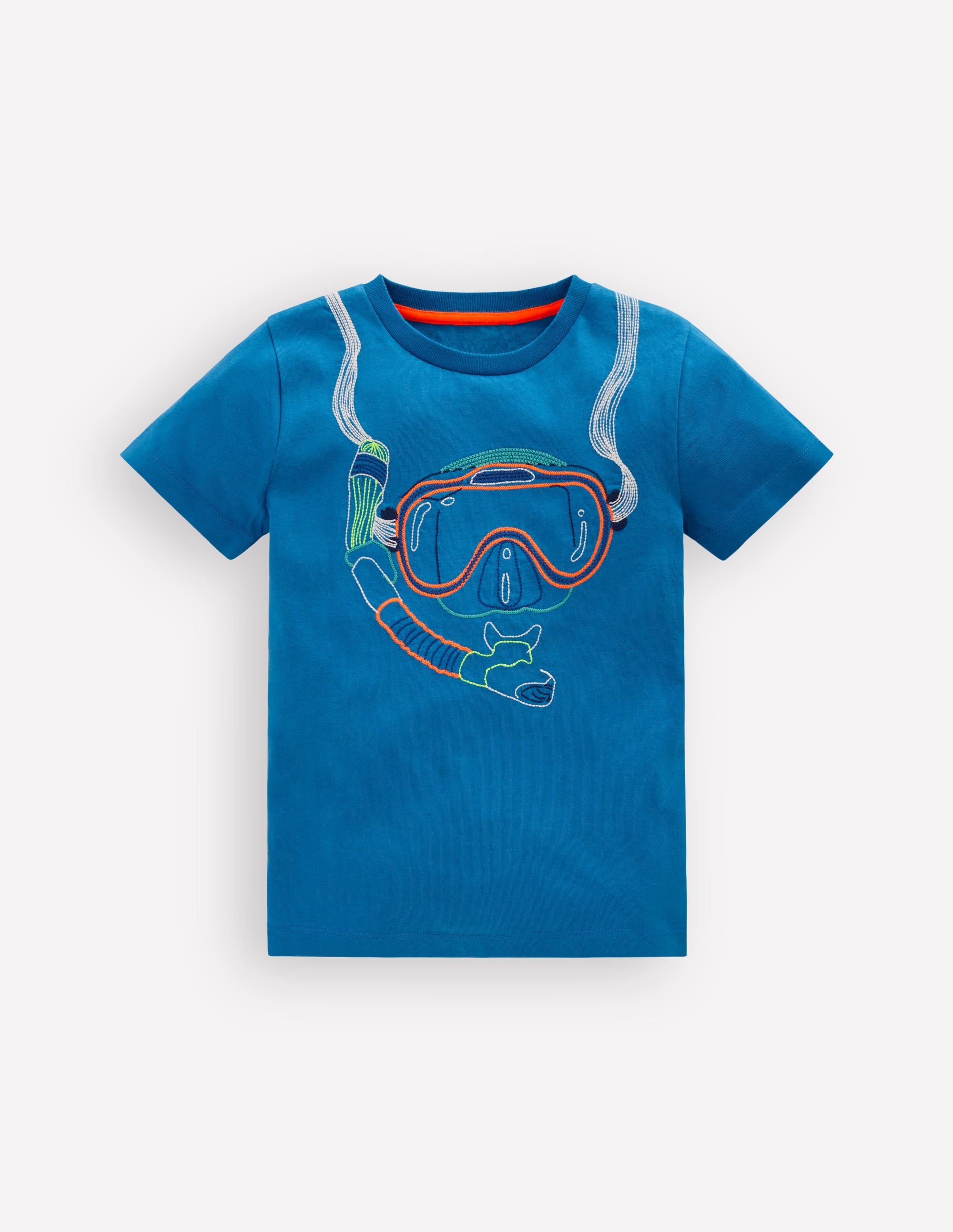 T-Shirt mit Linienstich-Brillant Blau Schnorchel - Image 1