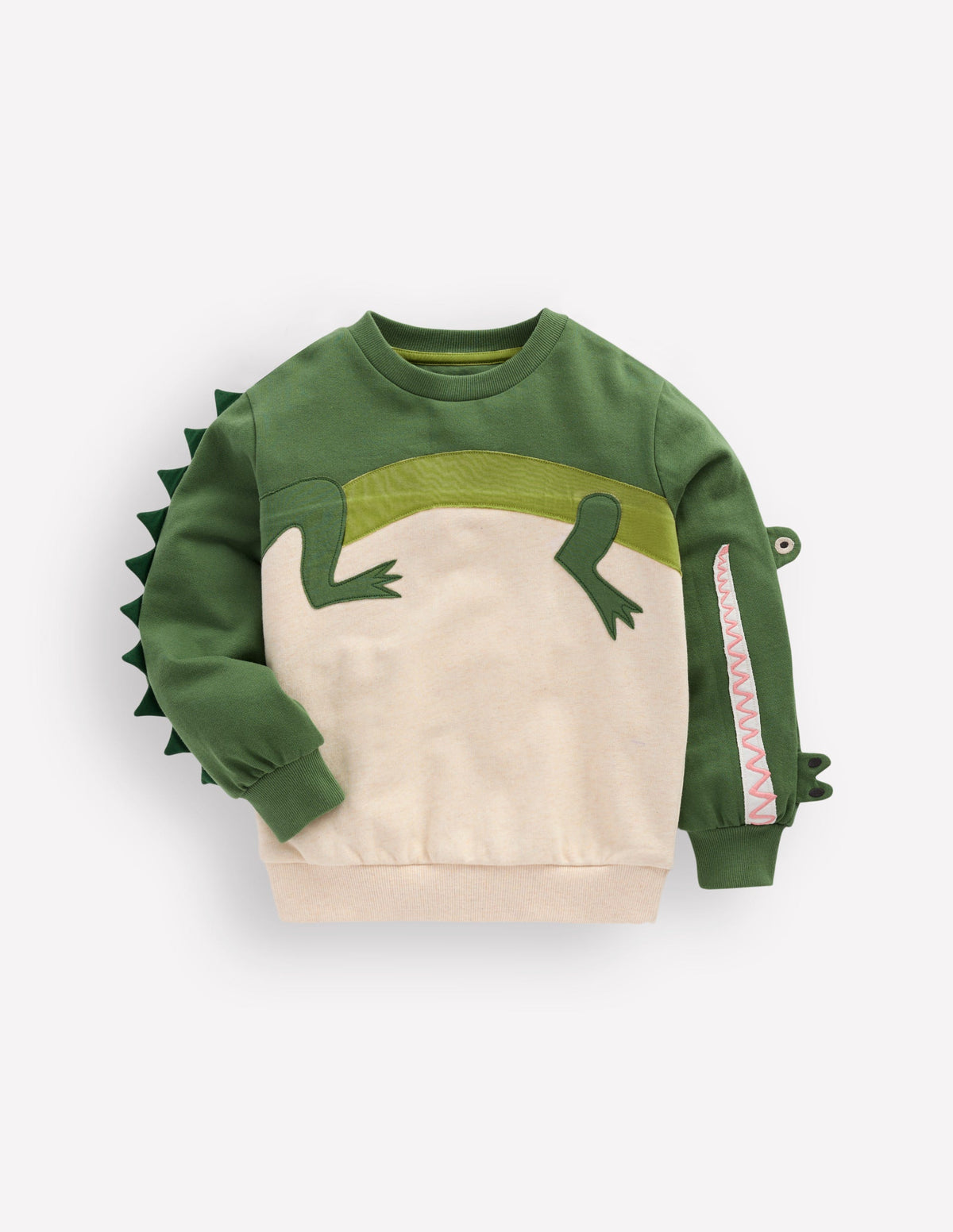 Sweatshirt mit 3D-Tiermuster-Krokodilleder-Optik-1