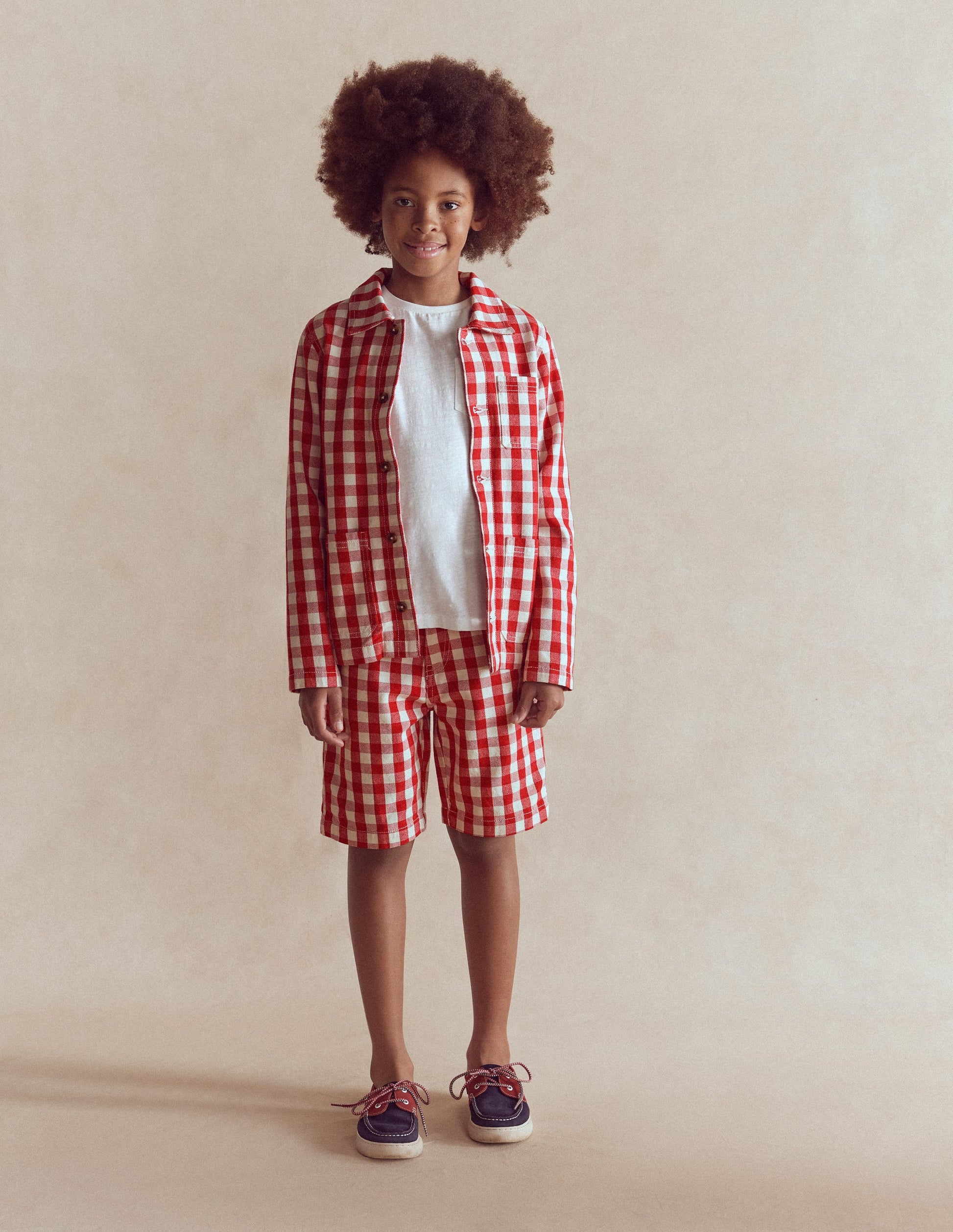 Veste en sergé-Rouge Vichy-1