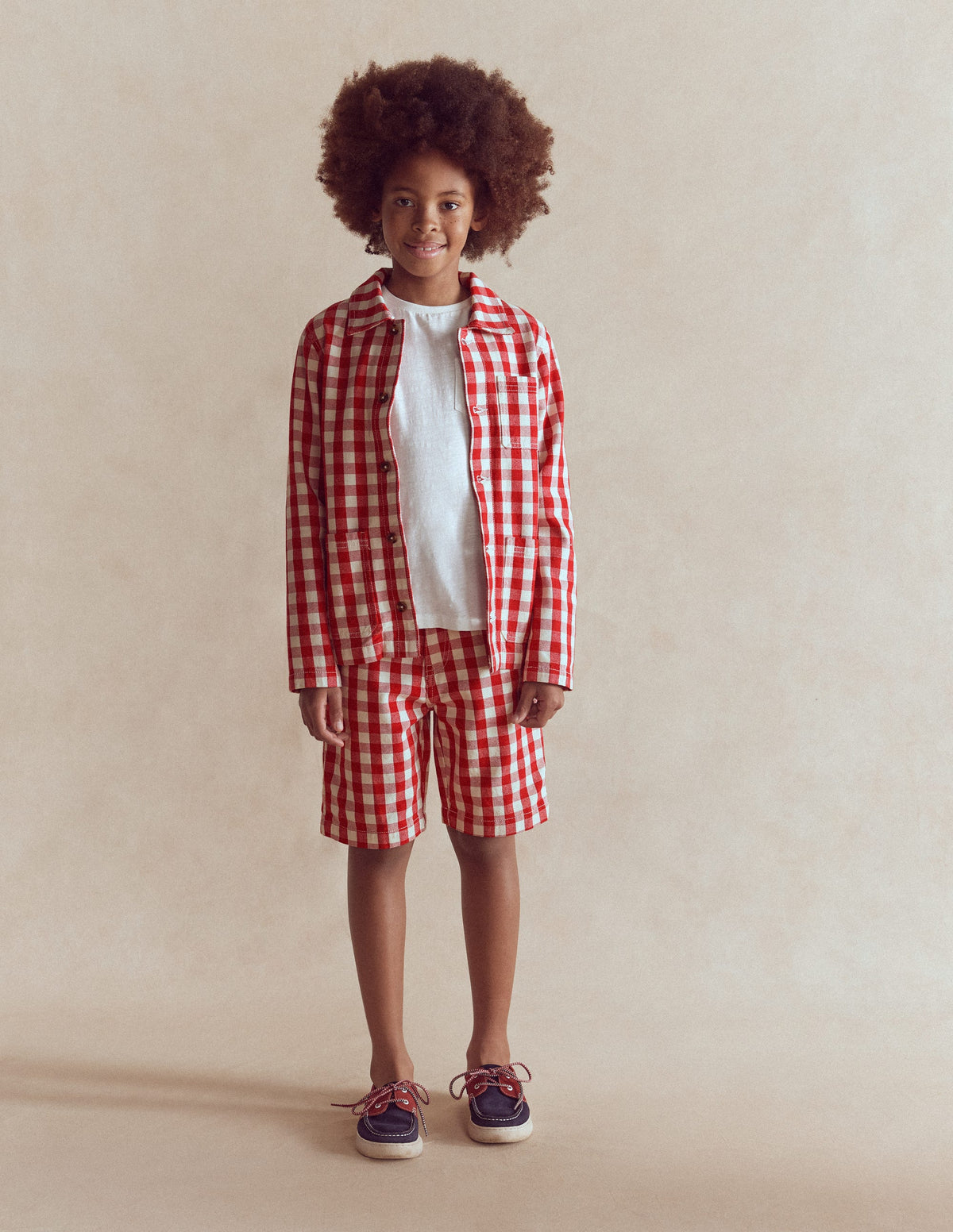 Veste en sergé-Rouge Vichy - Image 1