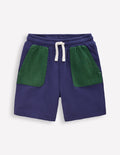 Shorts aus Waffel-Mix-Marineblau