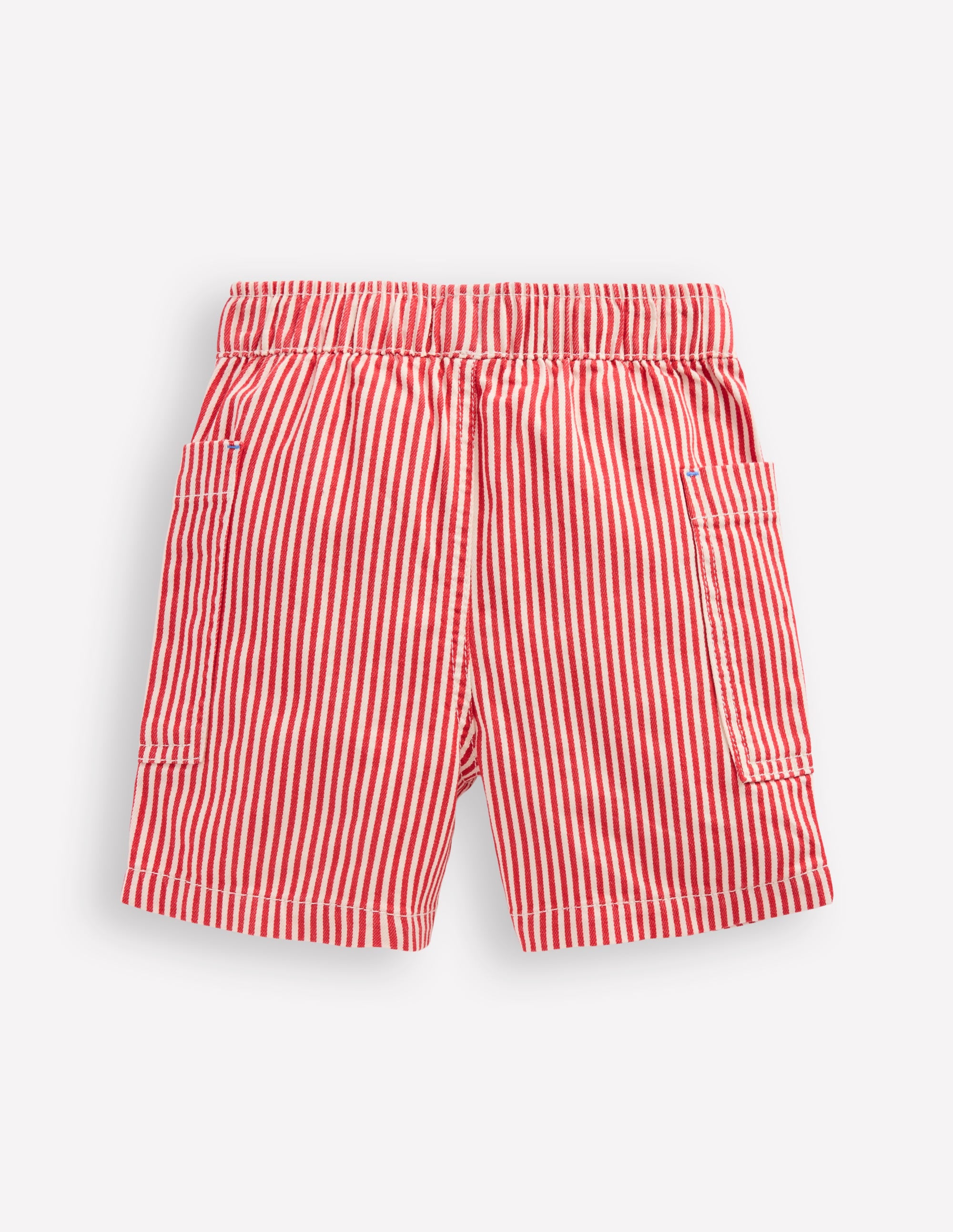 Baumwollshorts mit Tasche-Rot, Feine Streifen - Image 2
