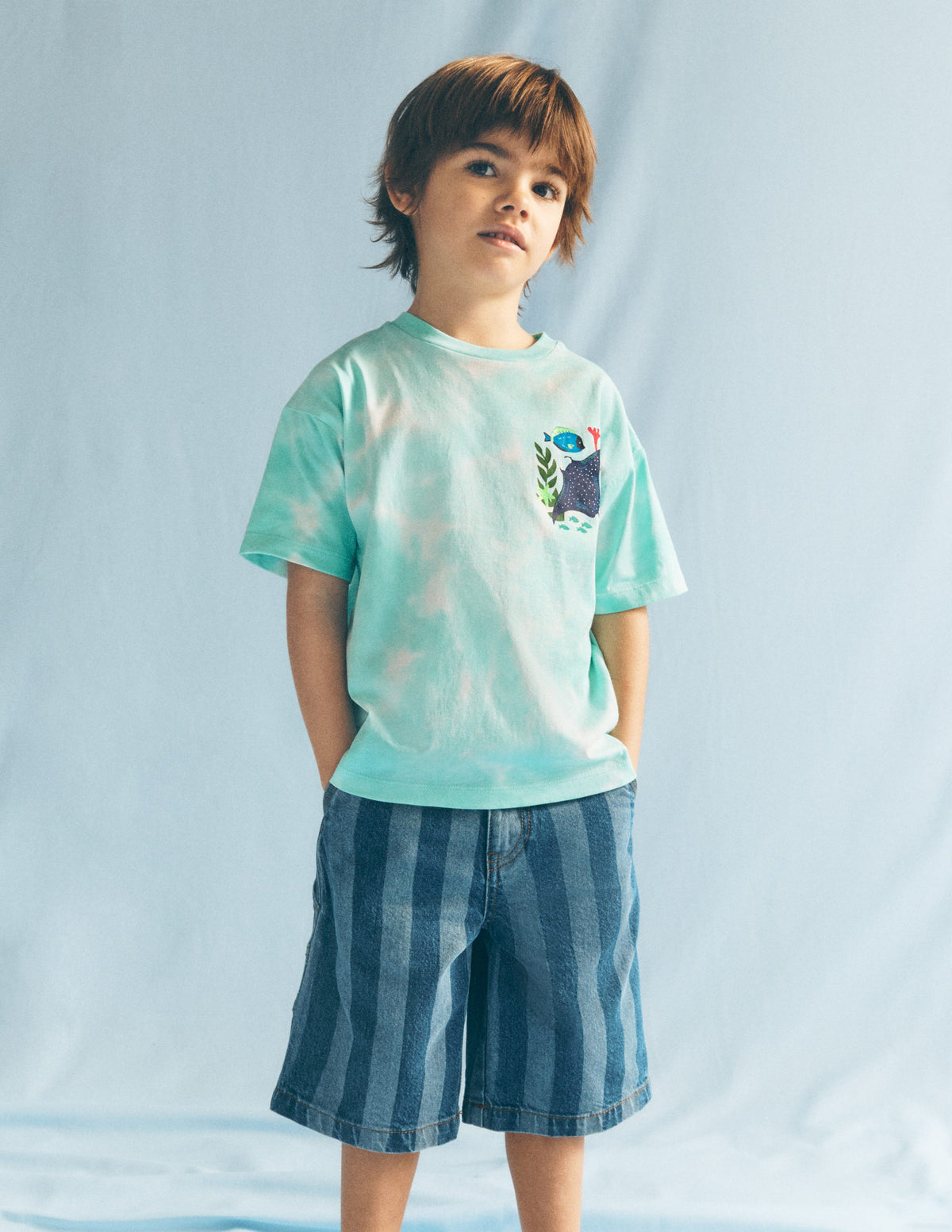 Carpenter-Shorts-Schattenblau Streifen-5