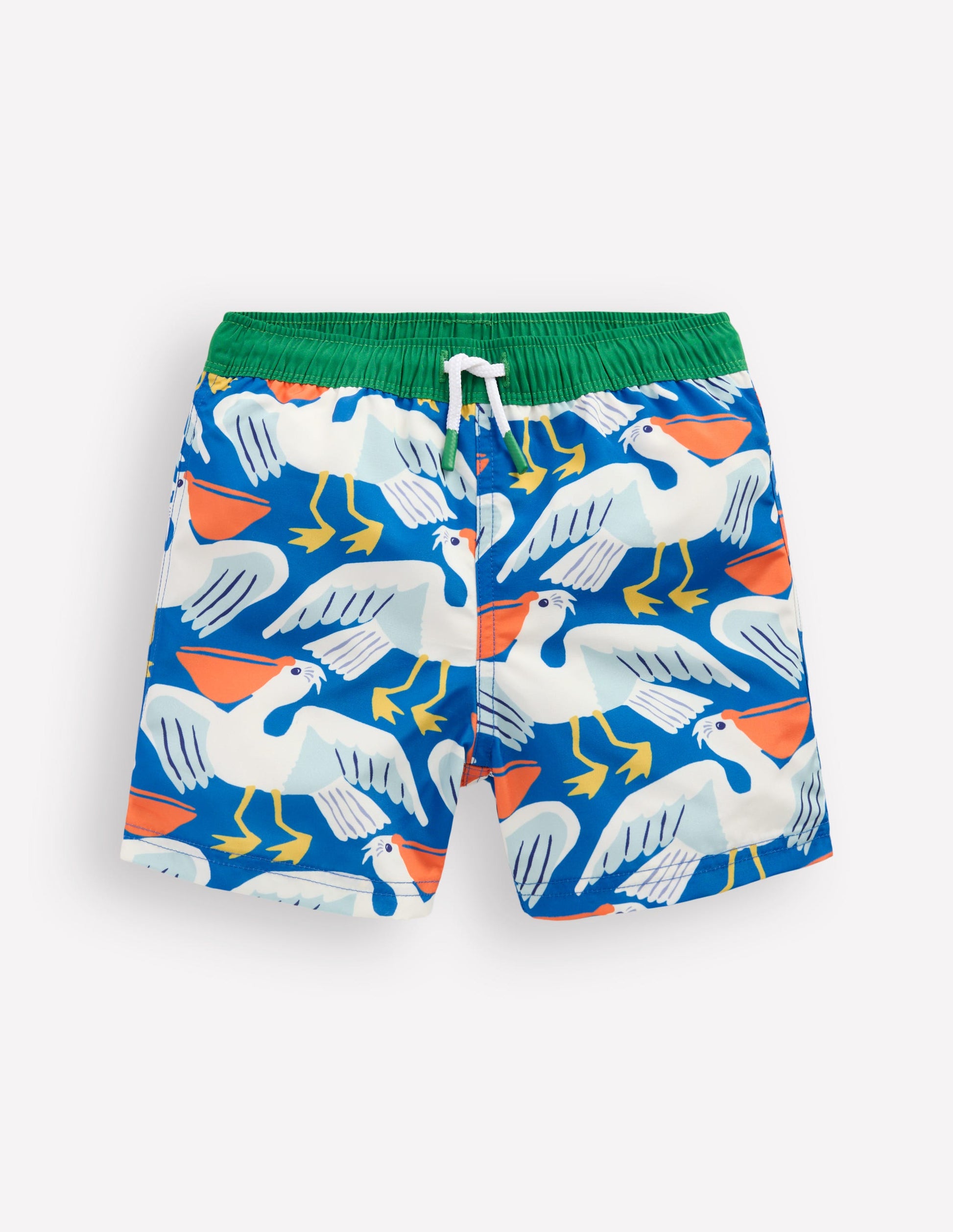 Badeshorts-Eisvogelblau Pelikane-1