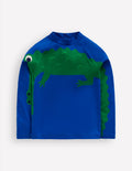 Lustiges Badeshirt mit Sonnenschutz-Blau Krokodilleder