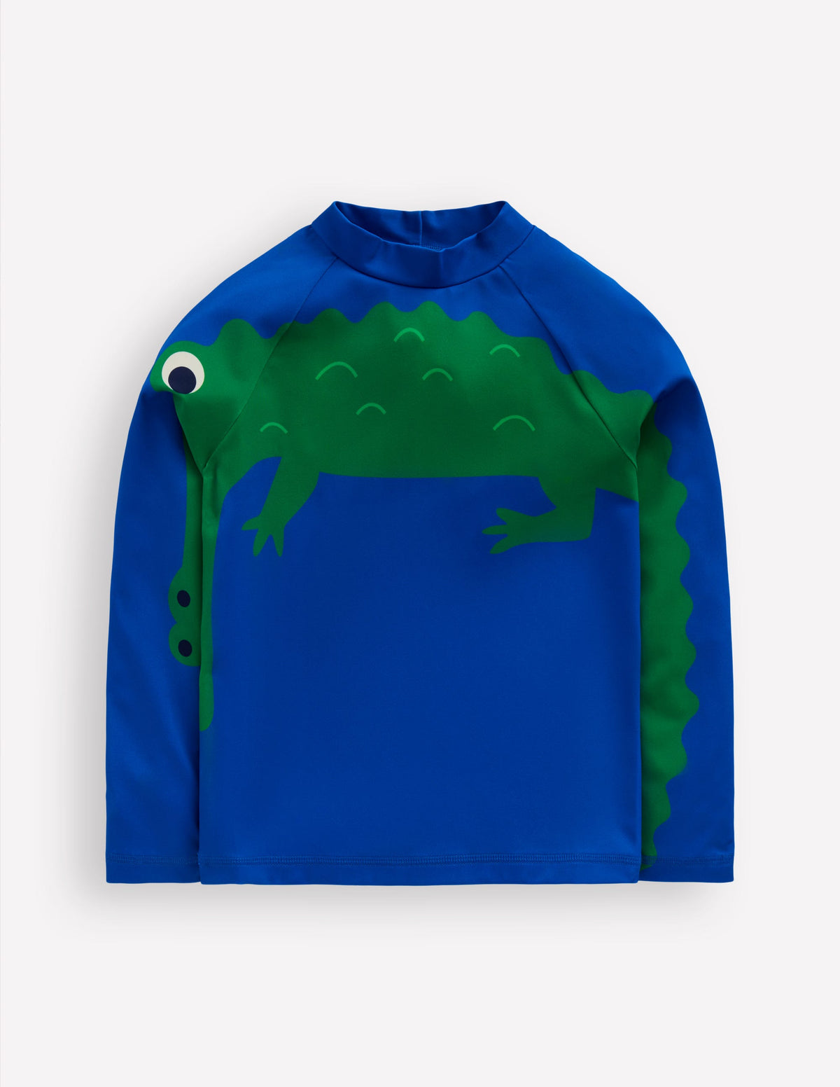 Lustiges Badeshirt mit Sonnenschutz-Blau Krokodilleder-1