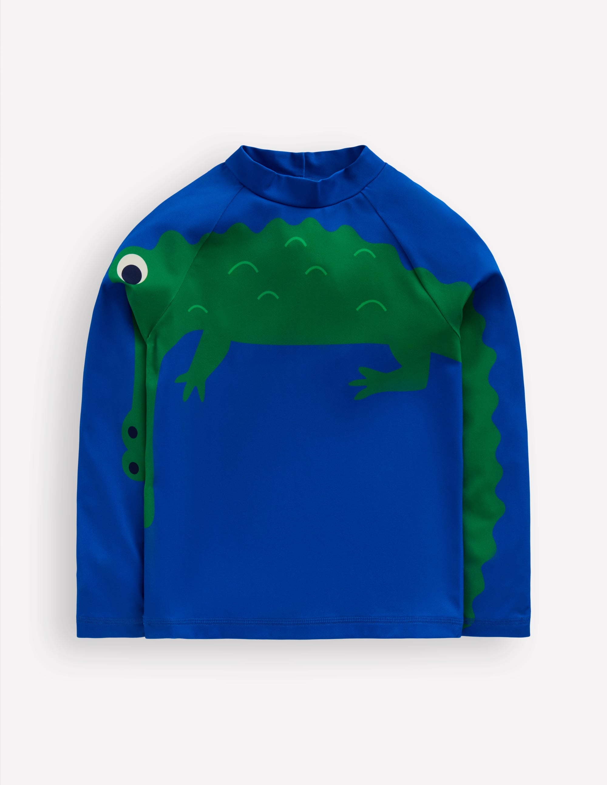 Lustiges Badeshirt mit Sonnenschutz-Blau Krokodilleder - Image 1
