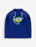 Lustiges Badeshirt mit Sonnenschutz-Saphirblau Schnorcheln