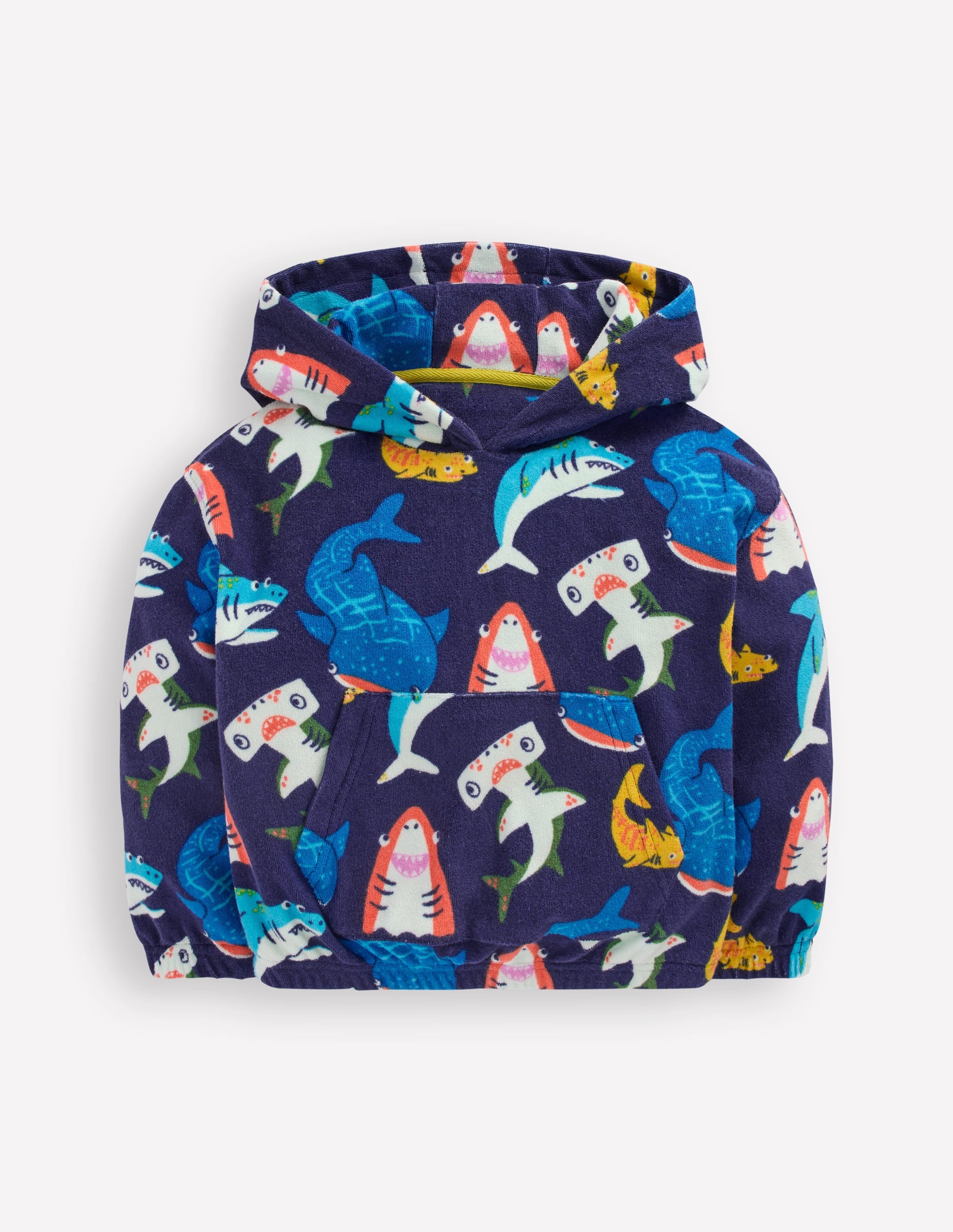 Frottee-Kapuzenpullover zum Überziehen-Schuluniform-Navy, Haie - Image 1