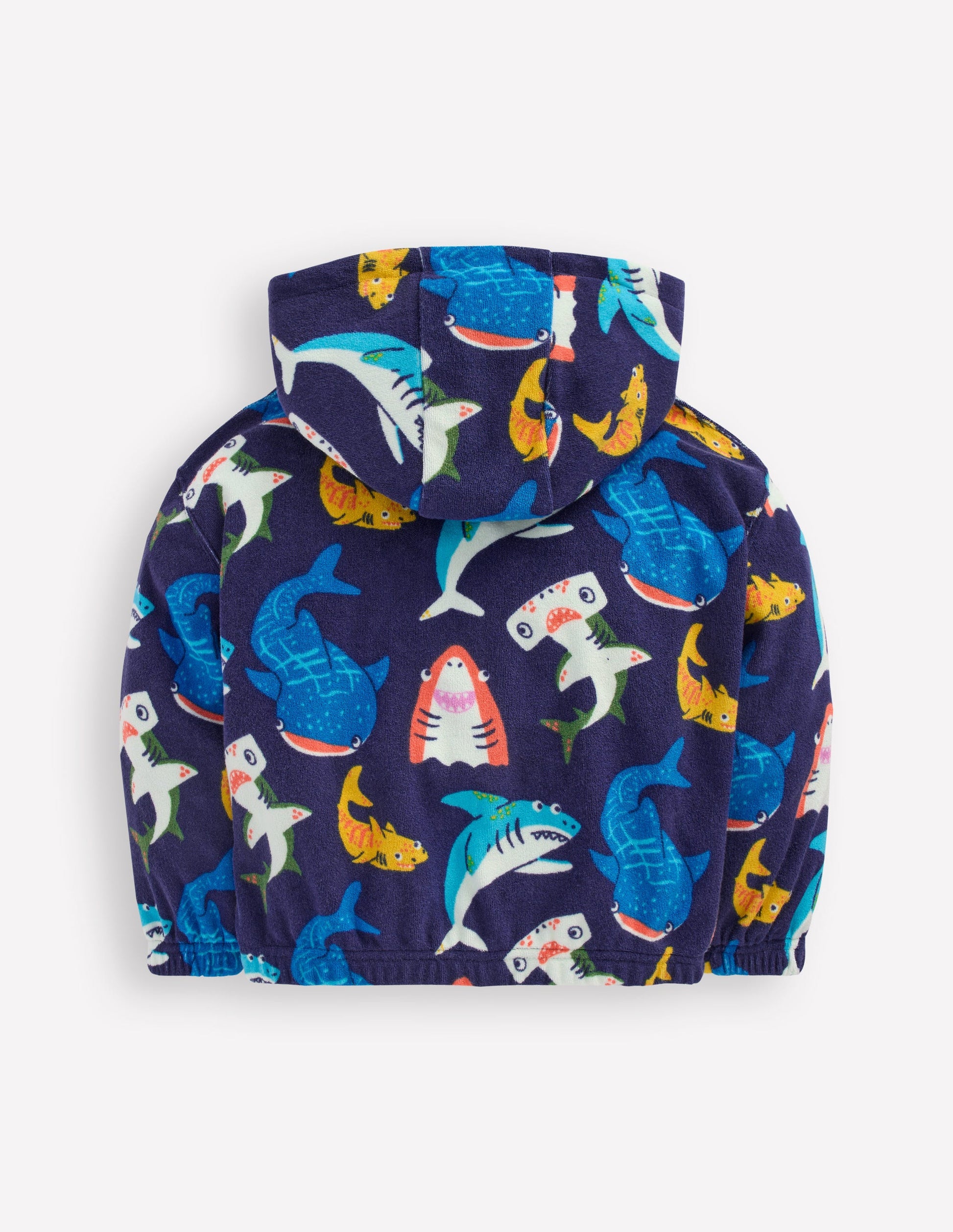 Frottee-Kapuzenpullover zum Überziehen-Schuluniform-Navy, Haie-2