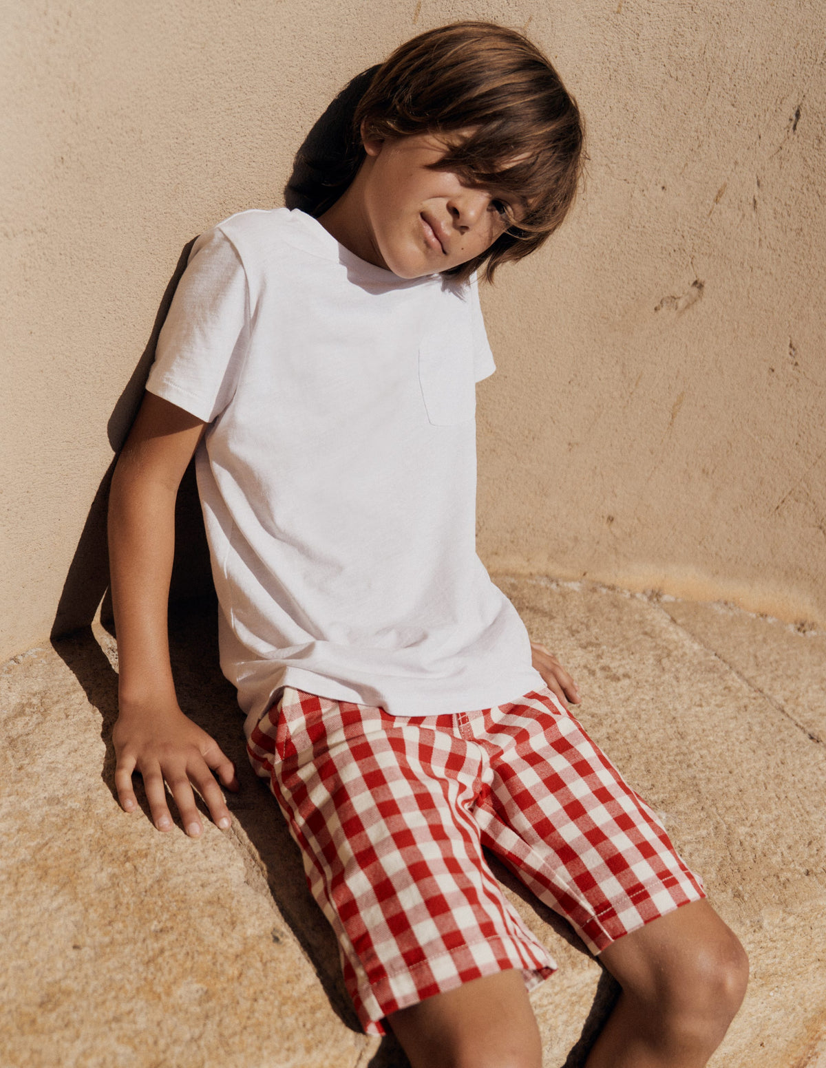 Elegante Shorts-Rot Vichy-5