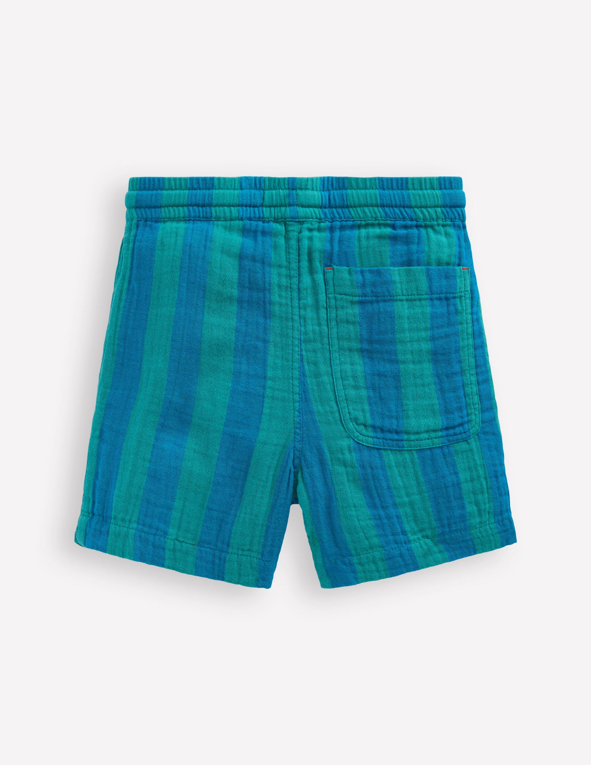 Double Cloth Shorts-Green and Blue Stripe-2