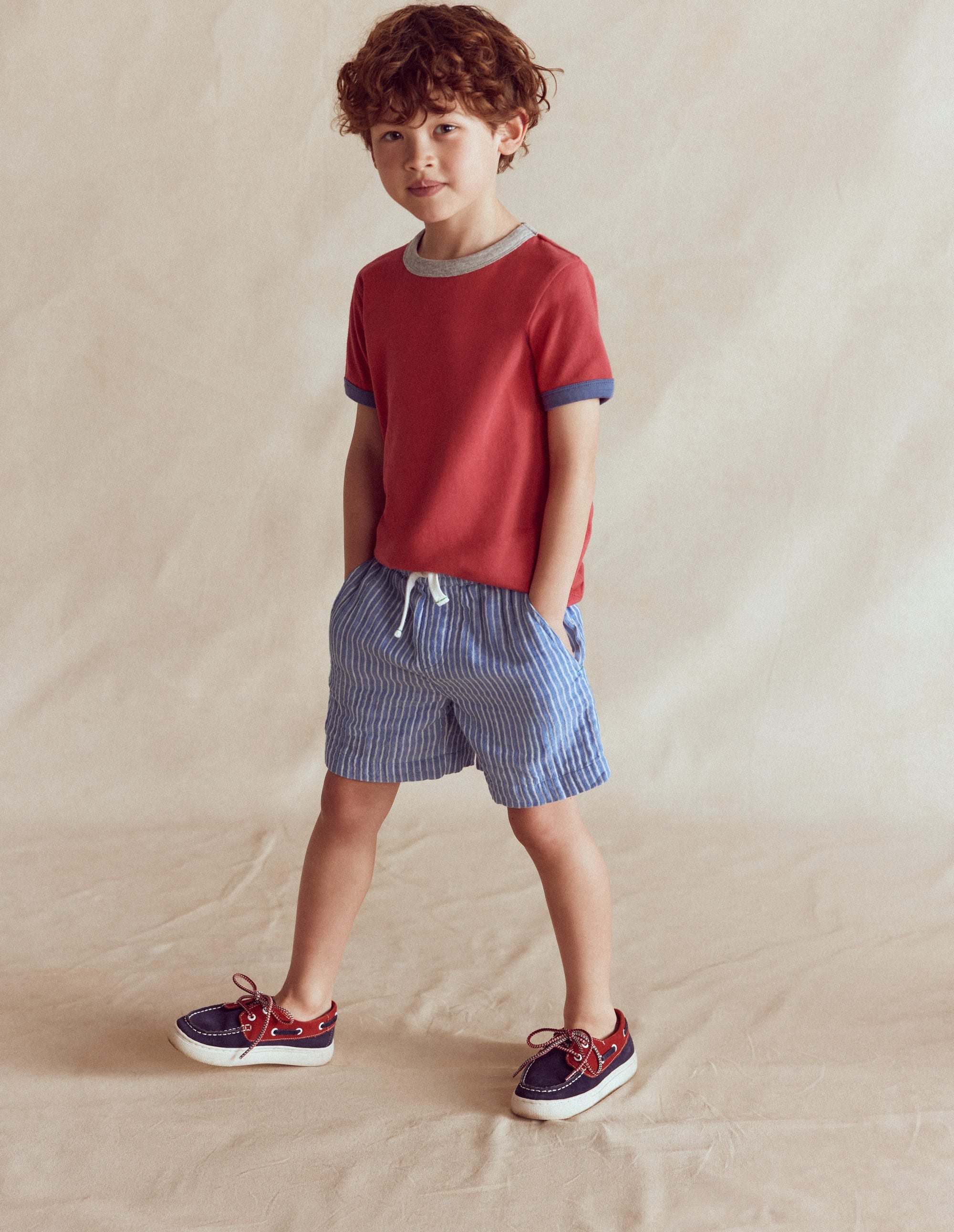 Double Cloth Shorts-Ticking Stripe - Image 1
