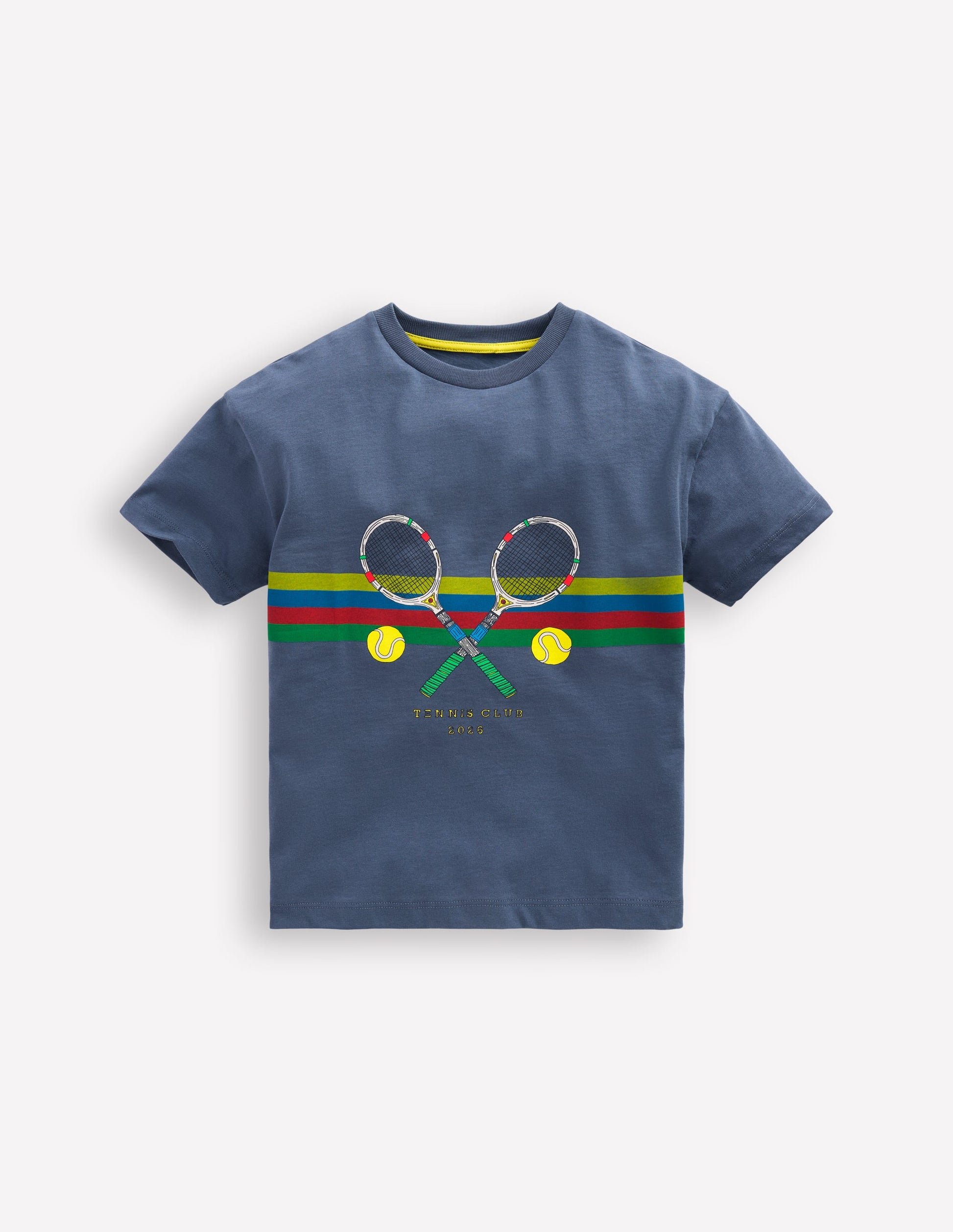 Lockeres T-Shirt mit Sportgrafik-Roboterblau Tennis-3