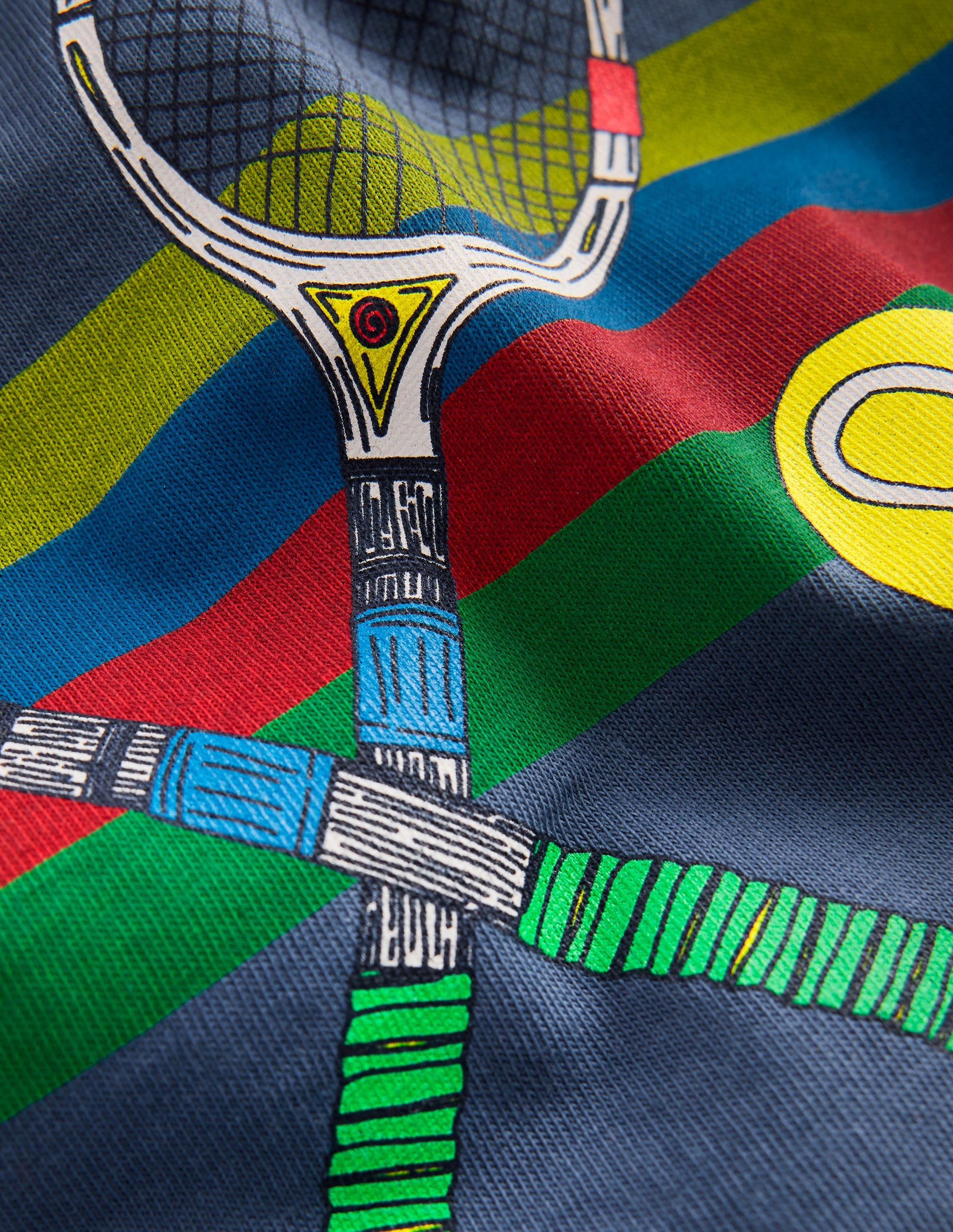 Lockeres T-Shirt mit Sportgrafik-Roboterblau Tennis - Image 5