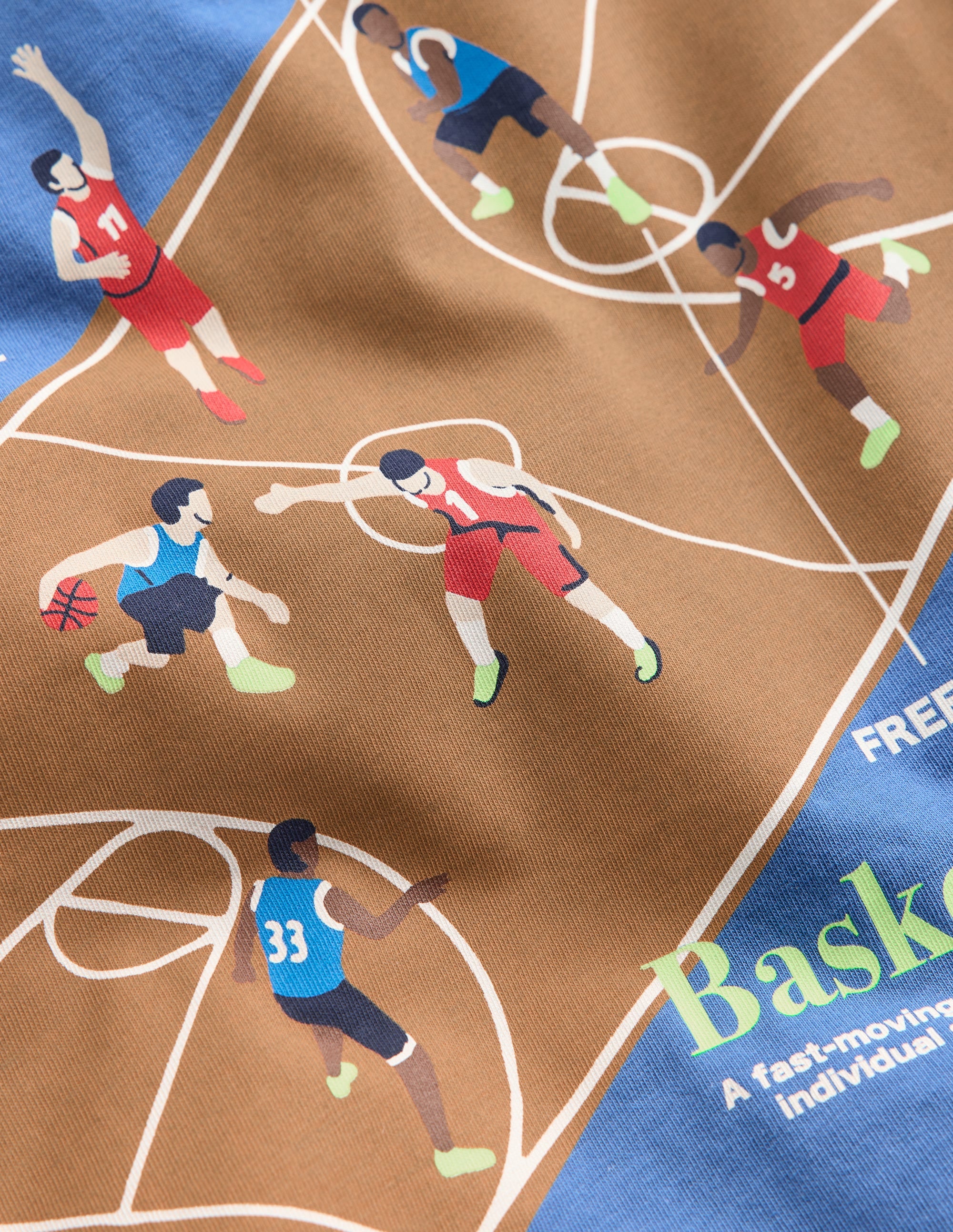 Lockeres T-Shirt mit Sportgrafik-Blauhäher Basketball - Image 3