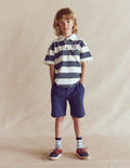 Relaxed Appliqué Polo Shirt-Robot Blue Tennis