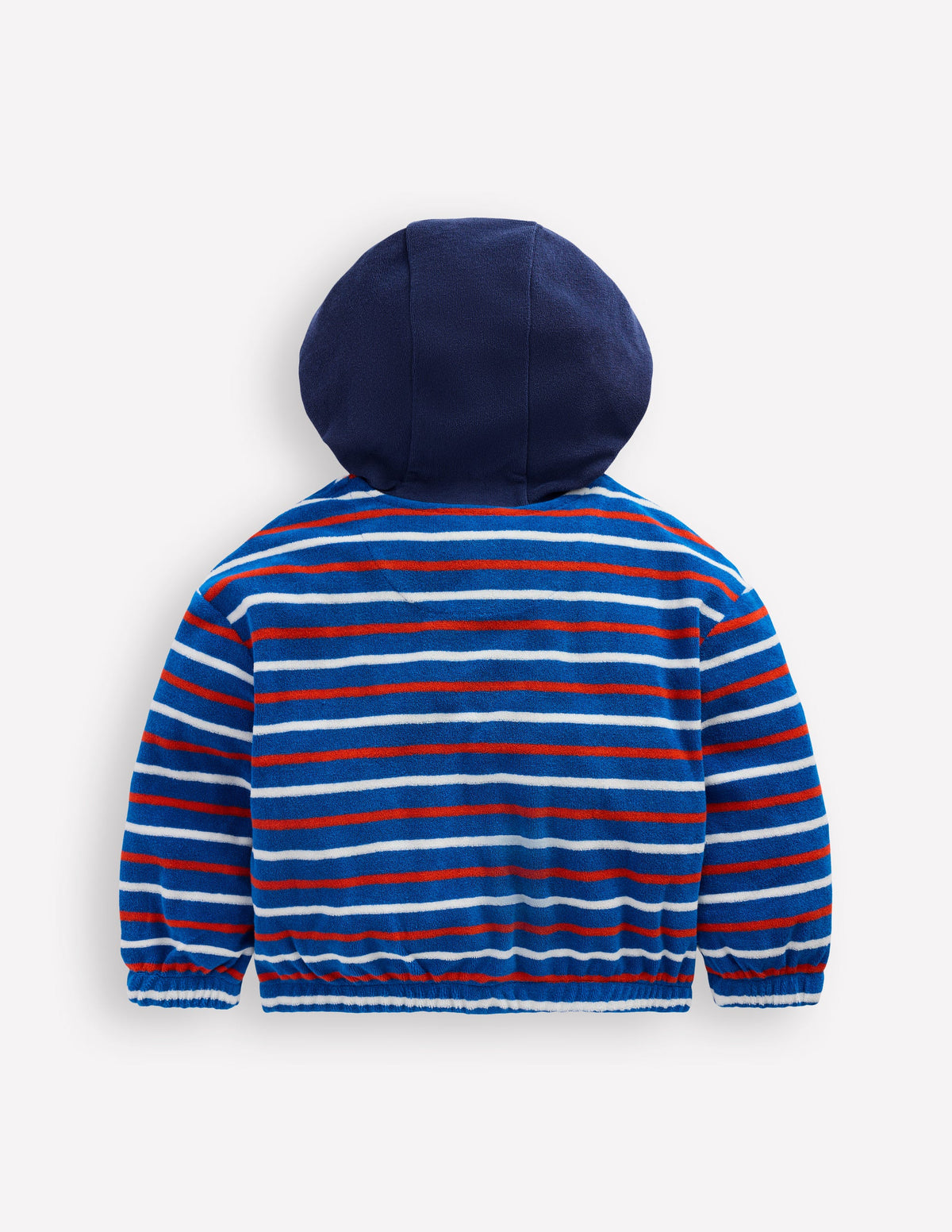 Kapuzenjacke aus Frottee-Blau Bunt Streifen-2