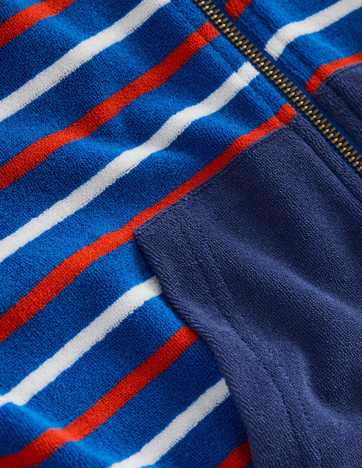 Kapuzenjacke aus Frottee-Blau Bunt Streifen - Image 3